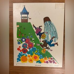 Vintage Jack and Jill Illustration Print plaque